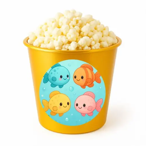 Balde de Pipoca Personalizado Infantil Peixinhos Baby