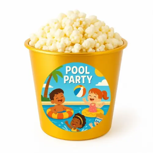 Balde de Pipoca Personalizado Infantil Pool Party