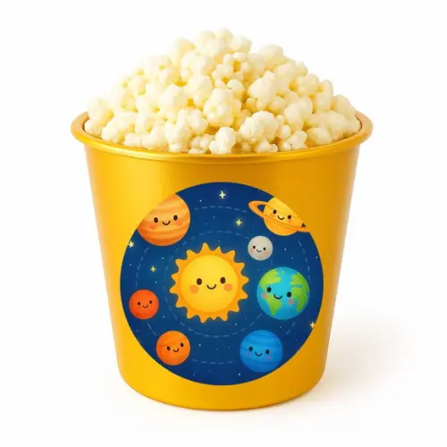 Balde de Pipoca Personalizado Infantil Sistema Solar