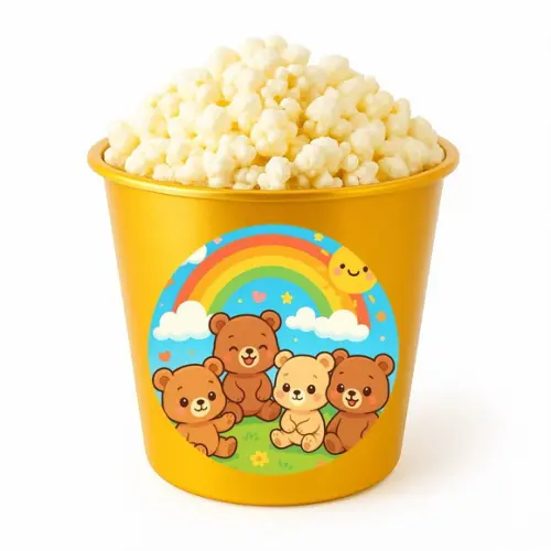 Balde de Pipoca Personalizado Infantil Ursinhos Baby
