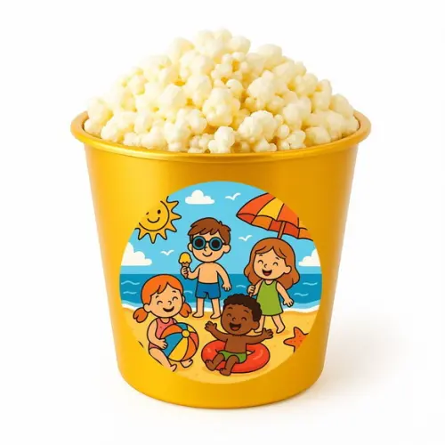 Balde de Pipoca Personalizado Infantil Verão Divertido