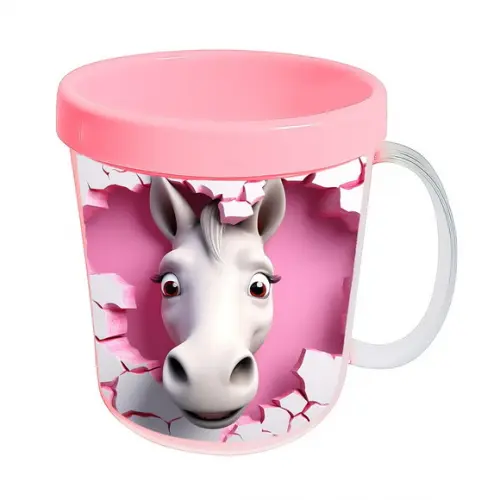 Caneca Acrílica Animais Fofos Fazenda Burro Apaixonado