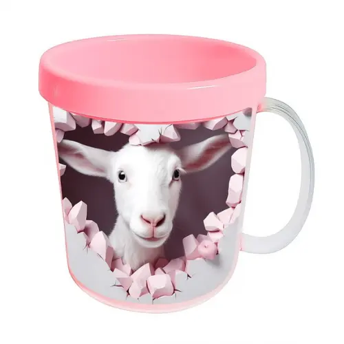 Caneca Acrílica Animais Fofos Fazenda Cabra Apaixonada