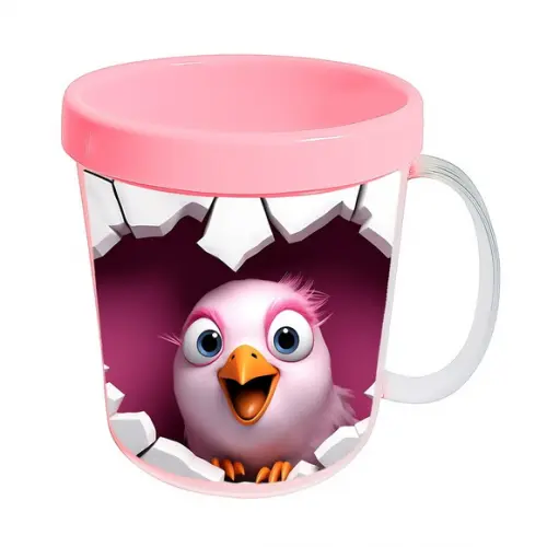 Caneca Acrílica Animais Fofos Fazenda Galinha Charmosa