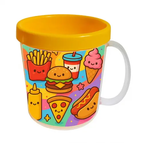 Caneca Acrílica Infantil Personalizada Fast Food
