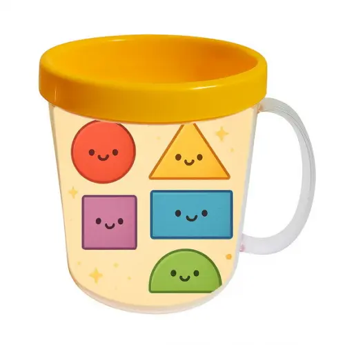 Caneca Acrílica Infantil Personalizada Formas Geométricas