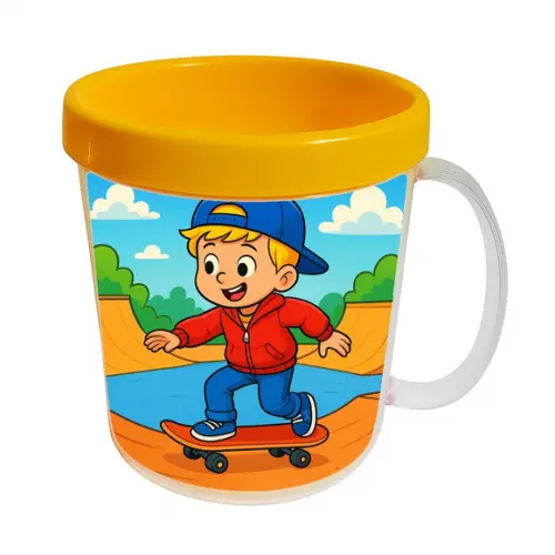 Caneca Acrílica Infantil Personalizada Skate Kids