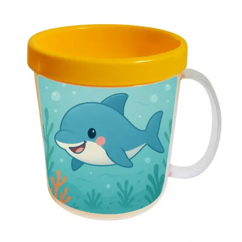 Caneca Acrílica Infantil Personalizada Tubarãozinho Fofo