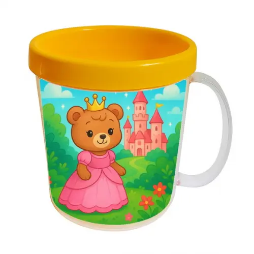 Caneca Acrílica Infantil Personalizada Ursinha Princesa