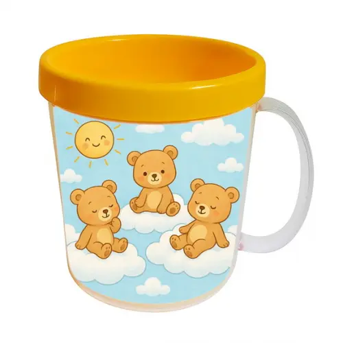 Caneca Acrílica Infantil Personalizada Ursinhos na Nuvem