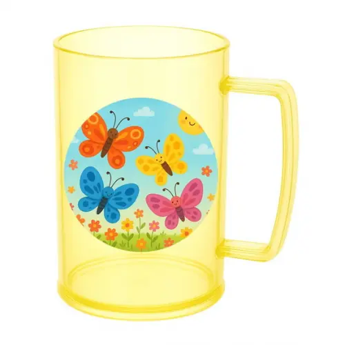 Caneca de Chopp Infantil Personalizada Borboletas