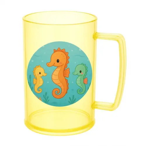Caneca de Chopp Infantil Personalizada Cavalos Marinhos