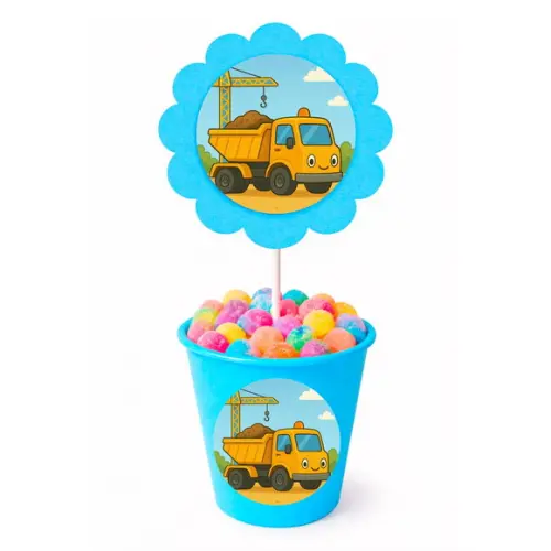 Centro de Mesa Flor Personalizado Caminhão Caçamba