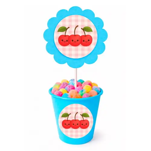 Centro de Mesa Flor Personalizado Cerejinha