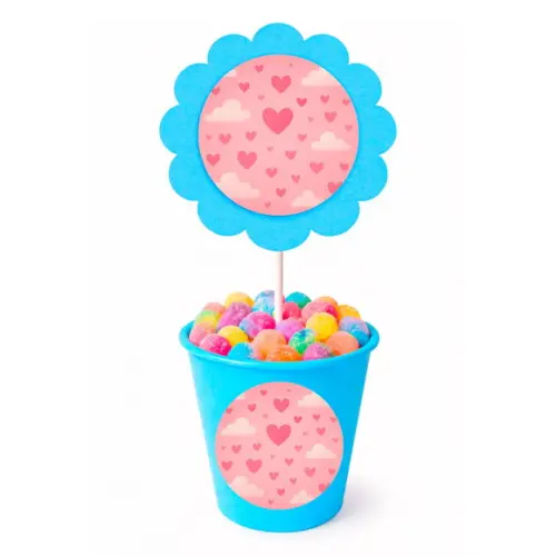 Centro de Mesa Flor Personalizado Céu Rosa
