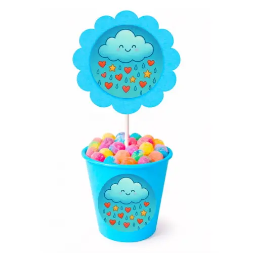 Centro de Mesa Flor Personalizado Chuva de Bênçãos