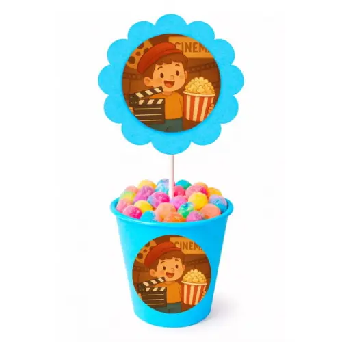 Centro de Mesa Flor Personalizado Cinema Antigo