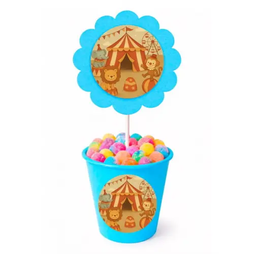 Centro de Mesa Flor Personalizado Circo Vintage