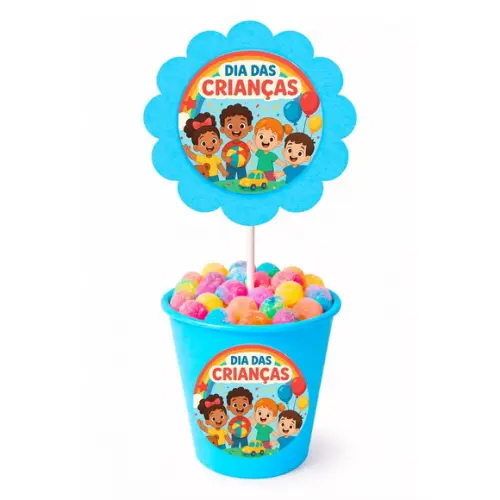 Centro de Mesa Flor Personalizado Dia das Crianças