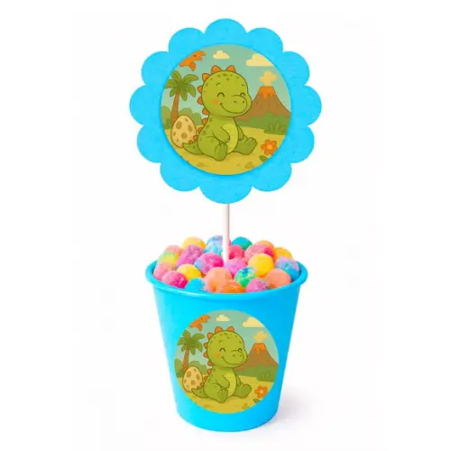 Centro de Mesa Flor Personalizado Dinossauro Baby