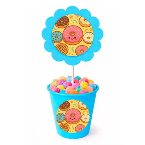 Centro de Mesa Flor Personalizado Donuts