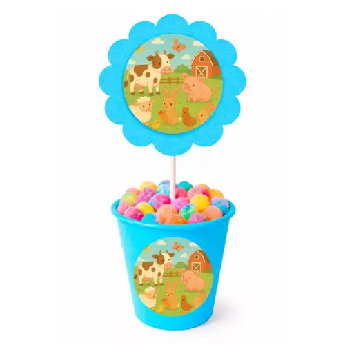 Centro de Mesa Flor Personalizado Fazendinha