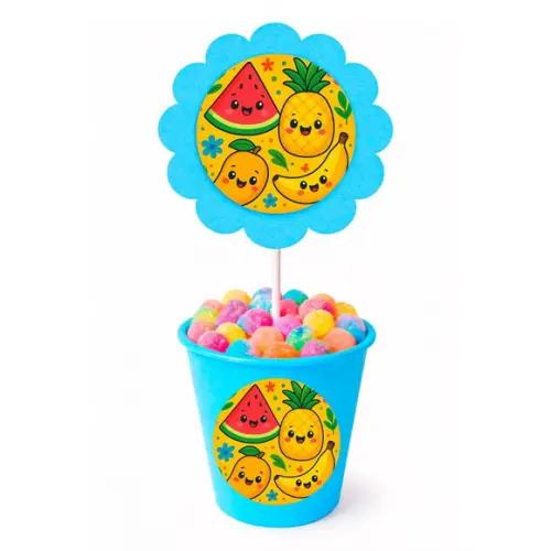 Centro de Mesa Flor Personalizado Frutas Tropicais