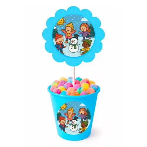 Centro de Mesa Flor Personalizado Inverno Divertido