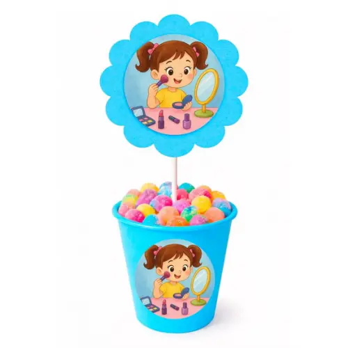 Centro de Mesa Flor Personalizado Maquiagem
