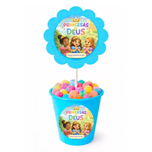 Centro de Mesa Flor Personalizado Princesas de Deus
