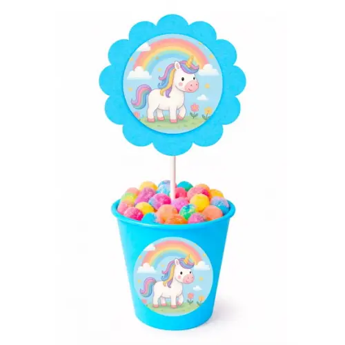 Centro de Mesa Flor Personalizado Unicórnio