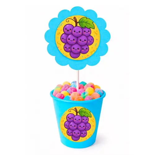 Centro de Mesa Flor Personalizado Uvinhas Fofas