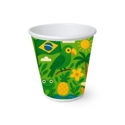 Copo de Papel Aniversário Festa Brasil Verde Amarelo