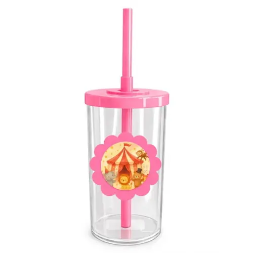 Copo Short Drink Flor Personalizado Circo Aquarela