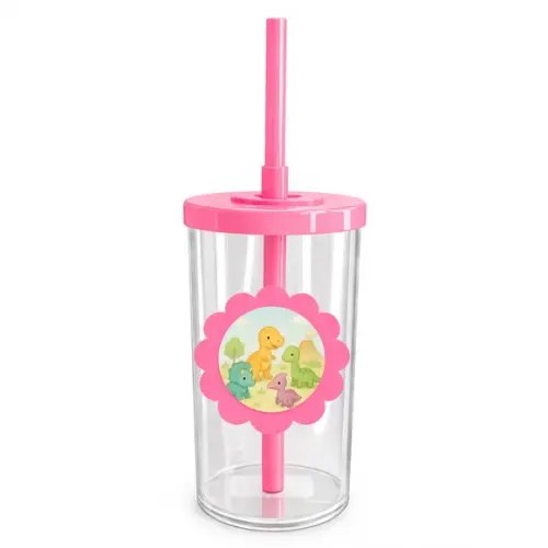 Copo Short Drink Flor Personalizado Dinossauros Baby