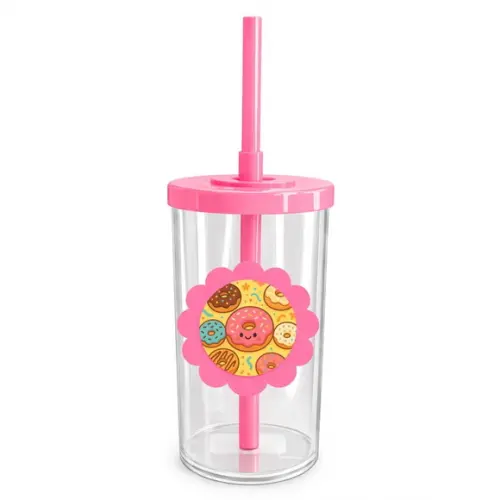 Copo Short Drink Flor Personalizado Donuts