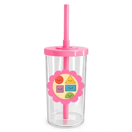 Copo Short Drink Flor Personalizado Formas Geométricas