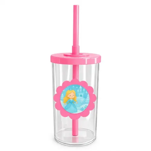 Copo Short Drink Flor Personalizado Reino Gelado Infantil