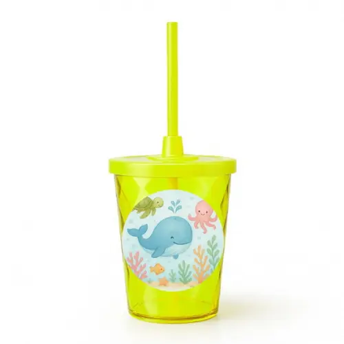 Copo Twister Personalizado 300ml Baleia Aquarela