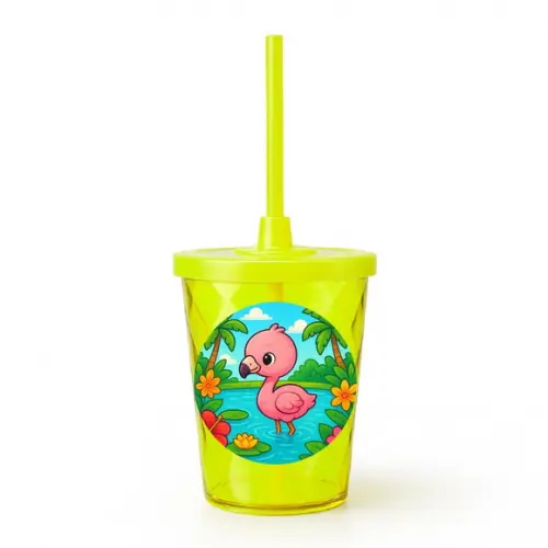 Copo Twister Personalizado 300ml Flamingo Baby
