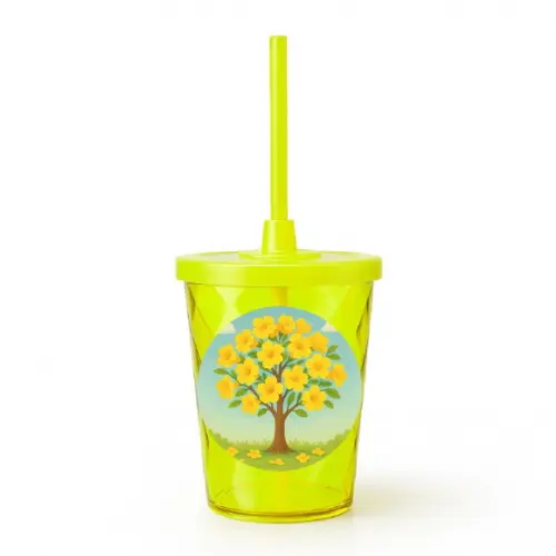 Copo Twister Personalizado 300ml Flor de Ipê Amarela