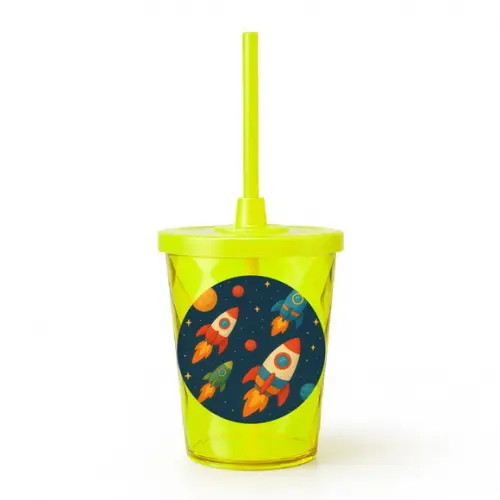 Copo Twister Personalizado 300ml Foguetes
