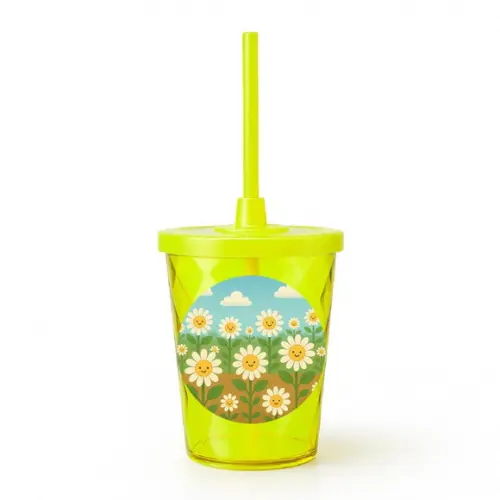 Copo Twister Personalizado 300ml Margaridas