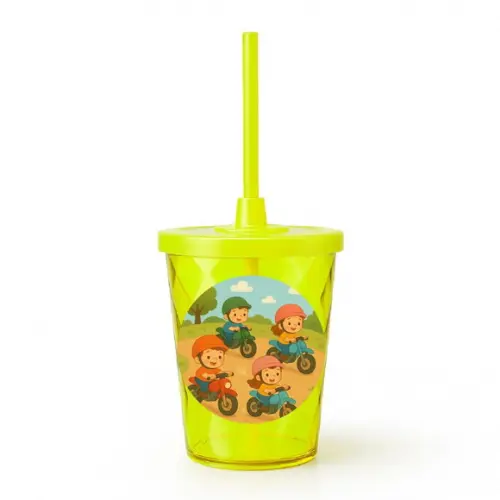 Copo Twister Personalizado 300ml Motocicletas Kids
