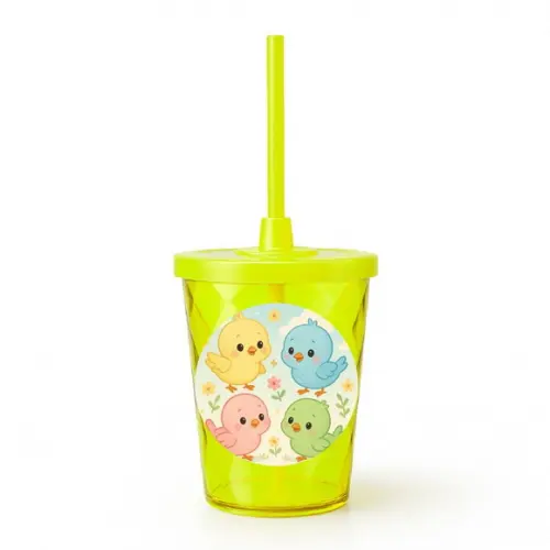 Copo Twister Personalizado 300ml Passarinhos Baby