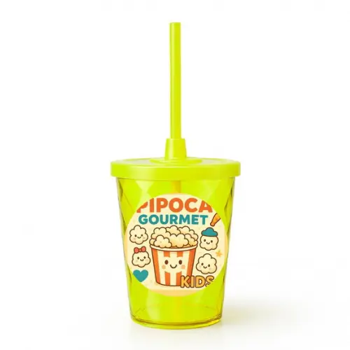 Copo Twister Personalizado 300ml Pipoca Gourmet Kids