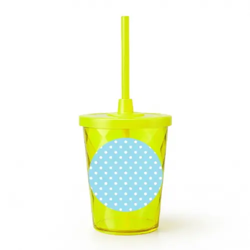 Copo Twister Personalizado 300ml Poá Azul Bebê