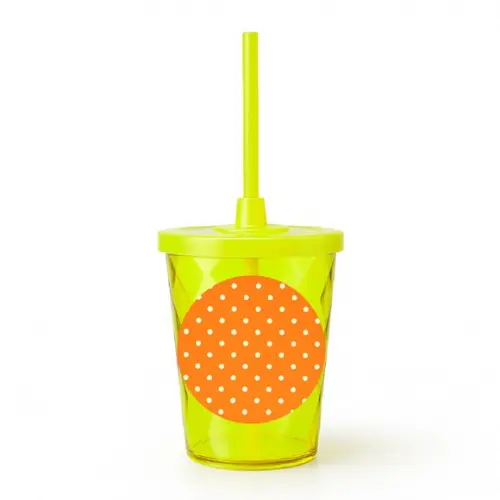 Copo Twister Personalizado 300ml Poá Laranja