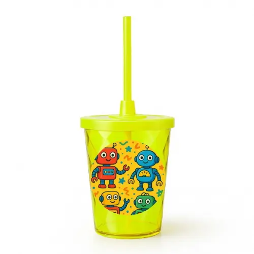 Copo Twister Personalizado 300ml Robôs Divertidos