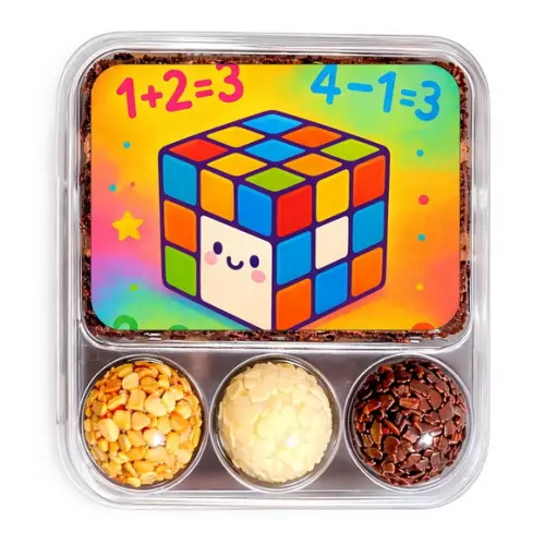 Embalagem Bolo Docinhos Personalizada Cubo Mágico